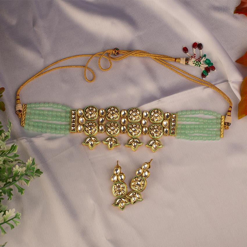 Choker necklace set narayana on sale pearls
